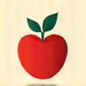 Icono de manzana y corazón, representando nutrición